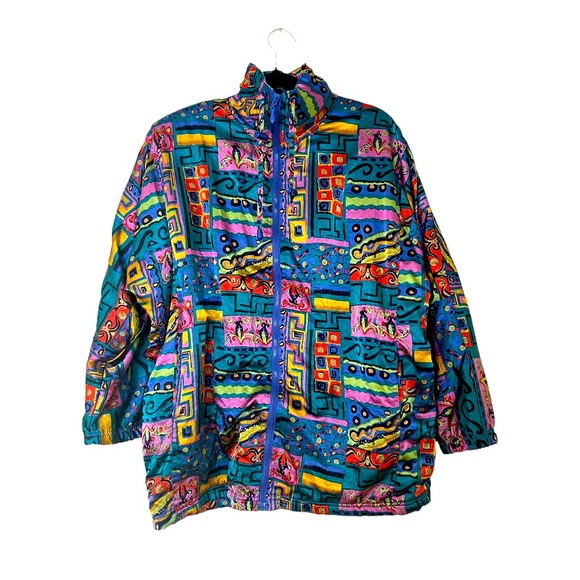 RAFAEL Jackets & Blazers - Rafael Vintage Bold Abstract Retro Colorful 80s 90s Windbreaker Puffy Coat